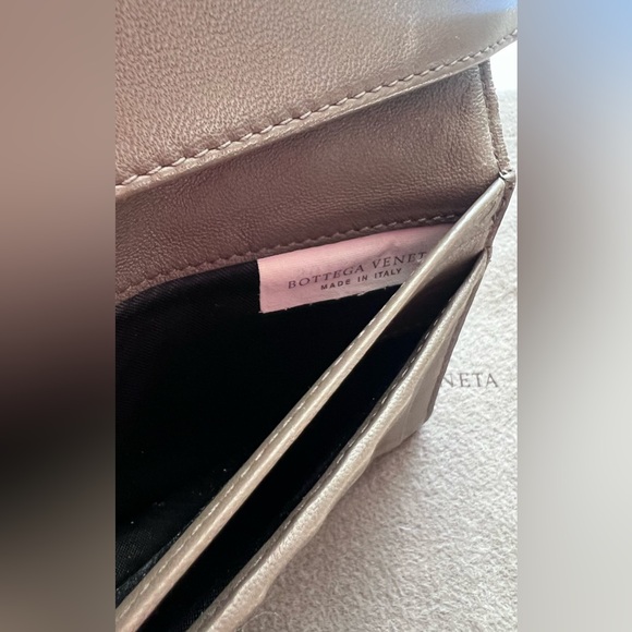 EUC Bottega Veneta Intrecciato Snap Long Leather Wallet Brown Grey Color - Picture 10 of 12